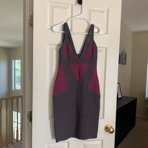 Herve Leger Dress - gun metal bandage dress - new!